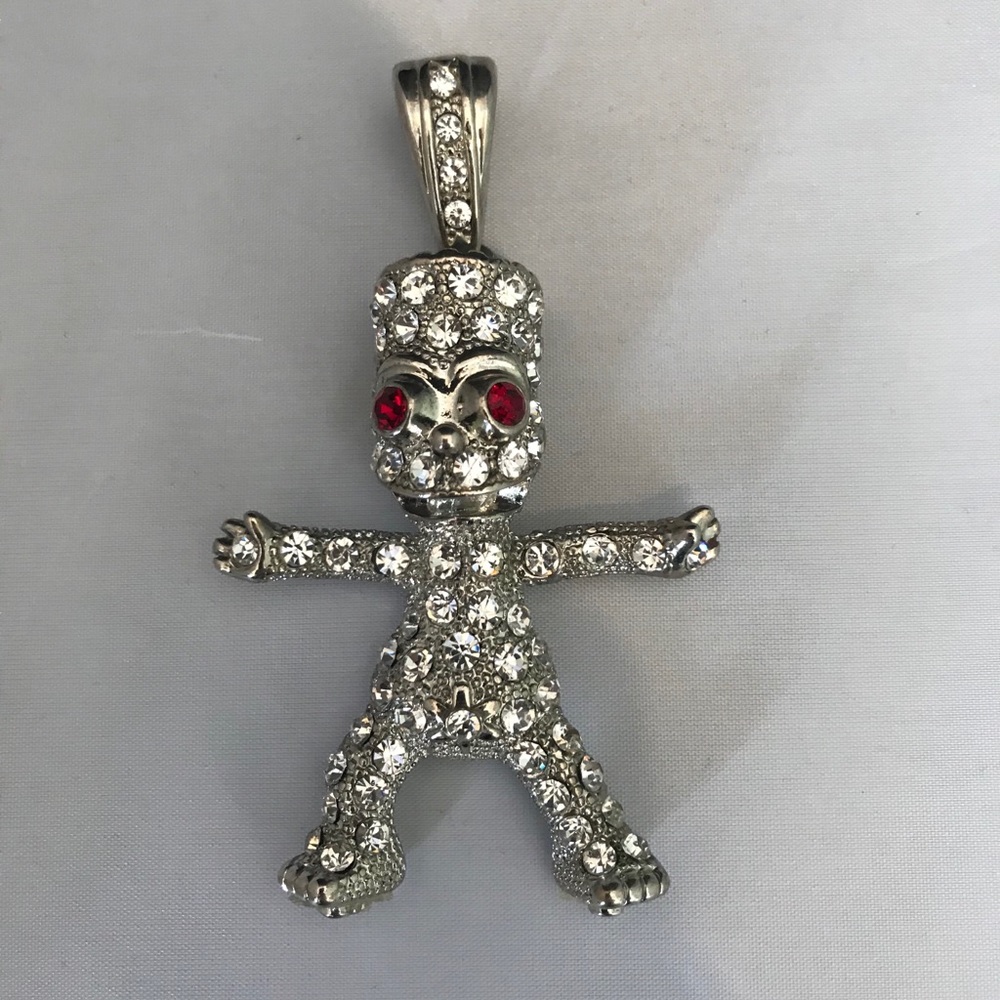 Bart Simpson Custom Made Pendent With Crystals - image 1